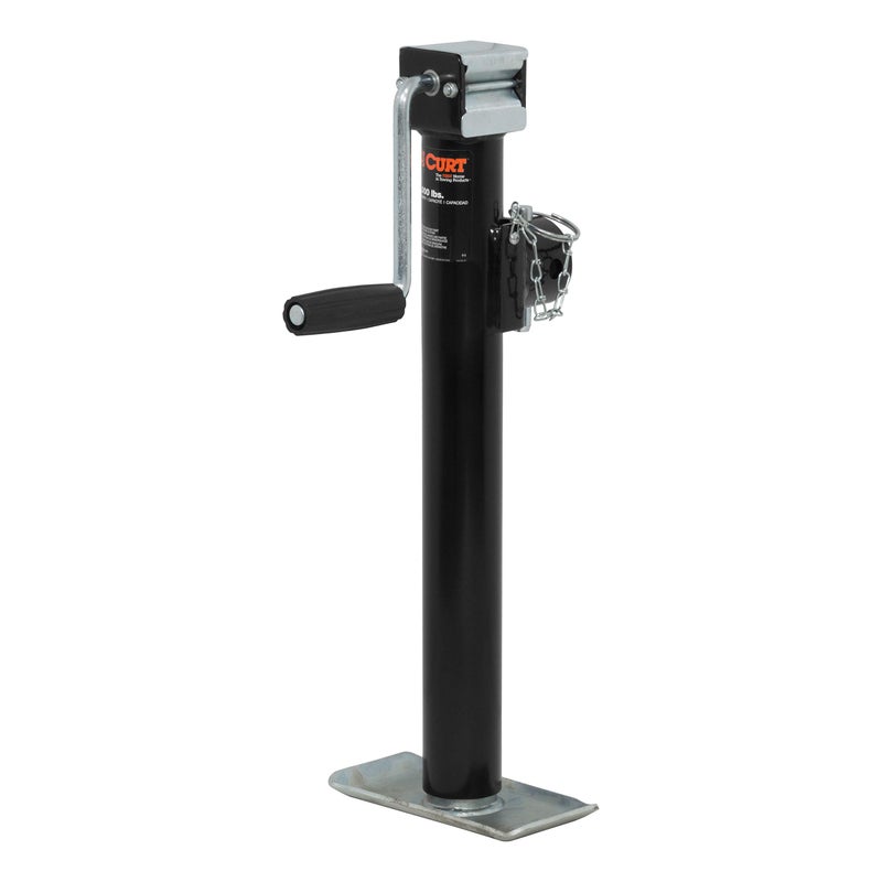 CURT 28324 Weld-On Pipe-Mount Swivel Trailer Jack, 3,000 lbs. Support Capacity, 15 Inches Vertical Travel - Image 1